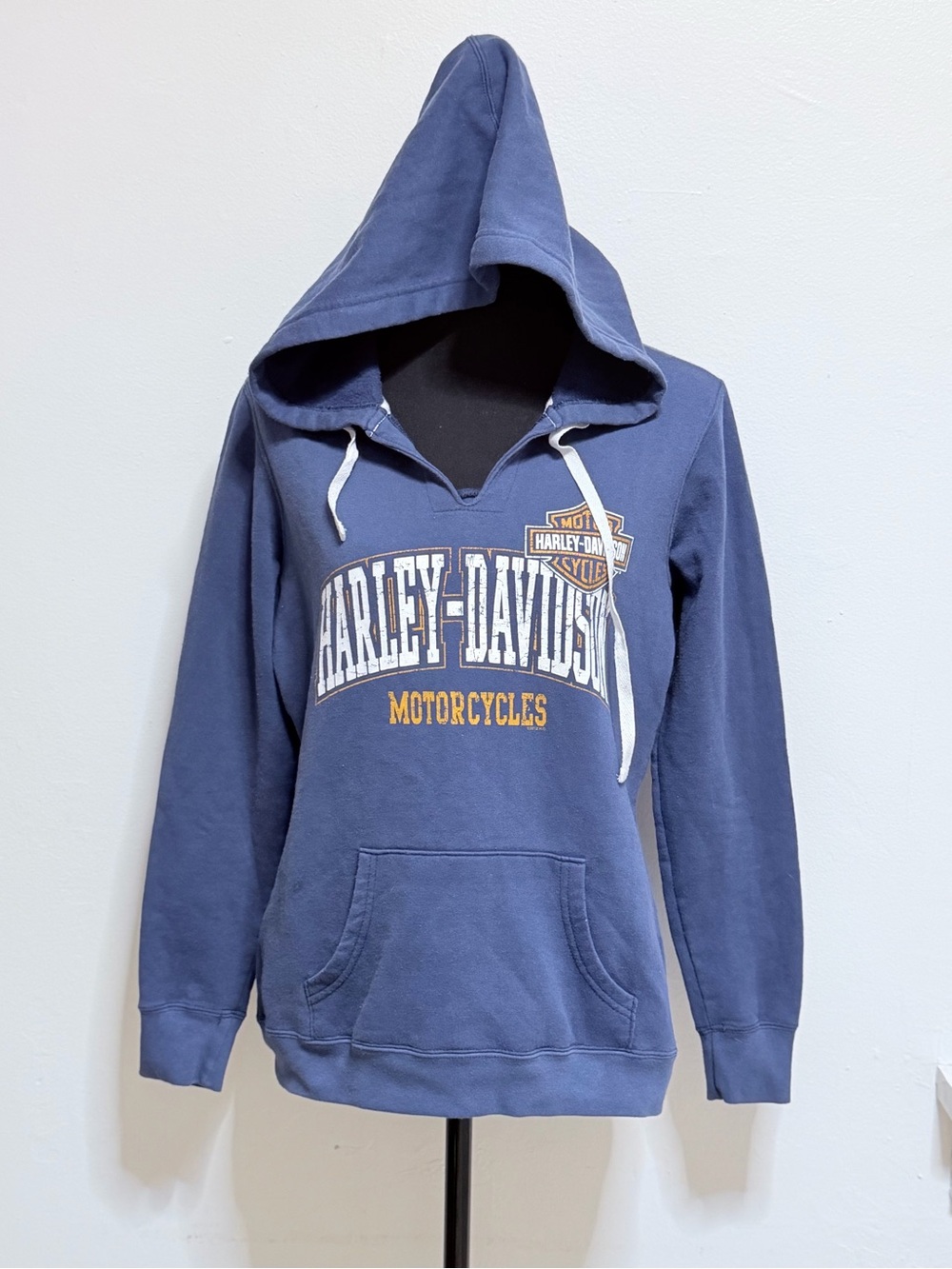 Harley-Davidson Women's Blue Hooded Pullover Sweatshirt Medium